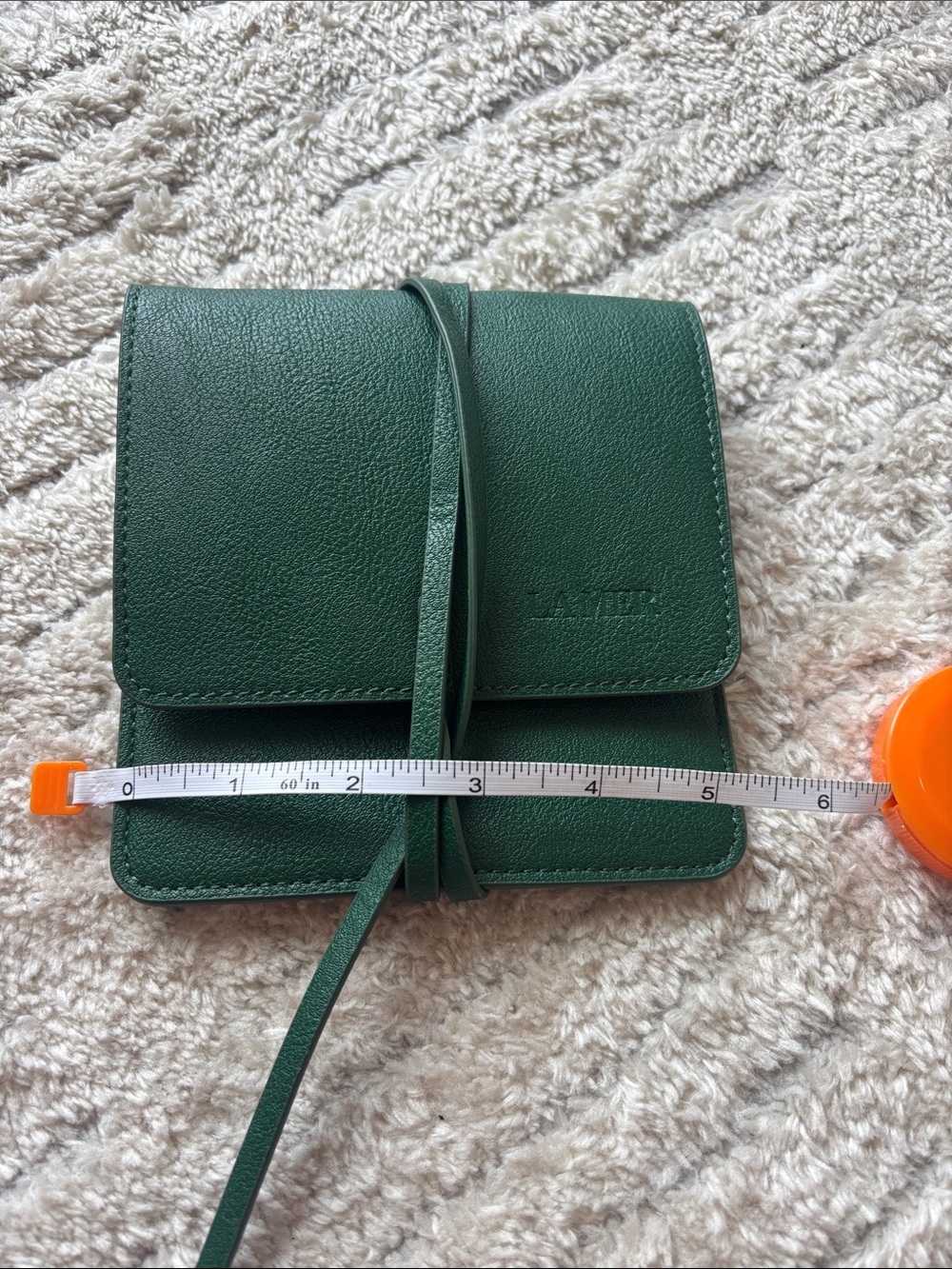 La Mer Emerald Green Leather Pouch - Picture 3 of 5